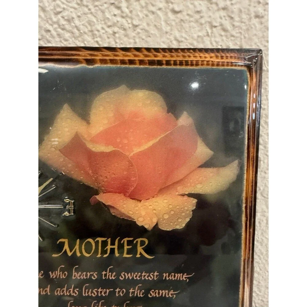 Vintage Mother Poem Wall Clock Rose Gift